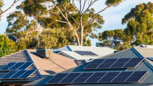 Solar panels installed on three residential rooftops in Australia